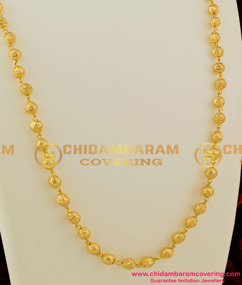 CHN036- Gold Plated Gold Beads Chain 