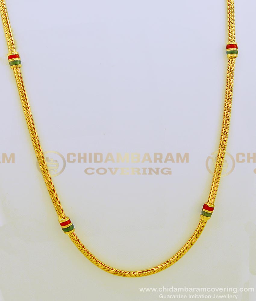 CHN152 - New Model South Indian Enamel Chain Thirumangalyam Kodi Saradu Chain for Women