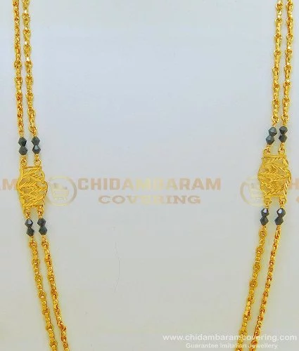 Buy Long Mangalsutra One Gram Gold Mugappu With 2 Line Gold Karimani Chain Indian Jewellery