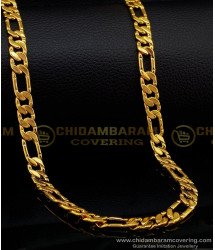 CHN172-Lg- 30 Inches Real Gold Design Daily Wear One Gram Gold Plated Solid Link Long Chain Imitation Jewellery 