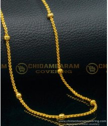 CHN229 - 24 Inches Simple Balls Design Daily Wear Gold Plated Thin Chain for Ladies
