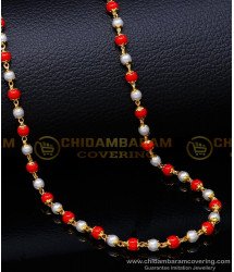 CHN279 - Gold Plated Daily Use Muthu Pavalam Chain Buy Online