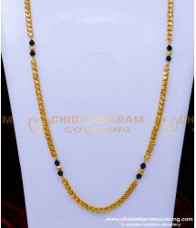 CHN317 - Gold Plated Black Crystal Yellow Gold Mangalsutra Design