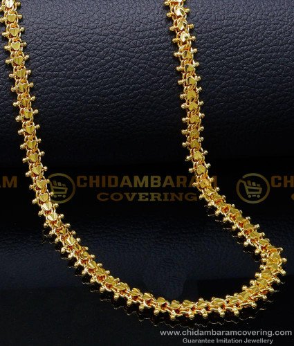 CHN325-XLG - 36 Inches Gold Plated Chain with Guarantee Heart Design Long Chain