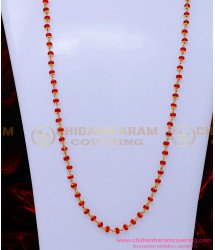 CHN331 - 1 Gram Gold Plated Crystal Kerala Gold Mani Mala Designs