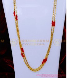 CHN335 - New Red Crystal Double Line Daily Use Chain Design for Women