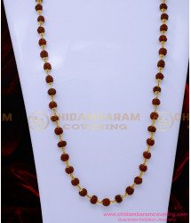 CHN336 - One Gram Gold Plated Men Single Rudraksha Gold Chain Design