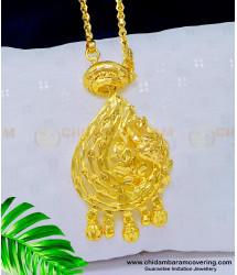 DCHN153 - Latest Gold Pattern Designer Dollar with Long Chain One Gram Gold Jewellery 