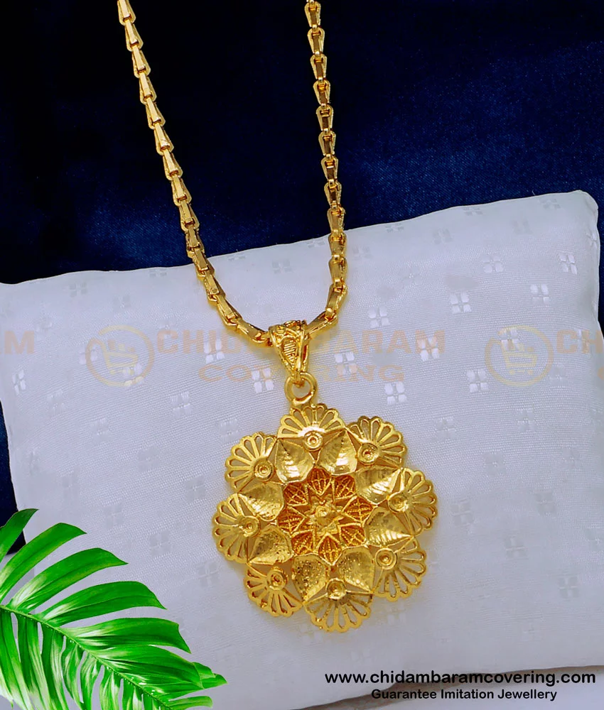 Buy Trendy Light Weight Flower Design Dollar with Chain for Ladies