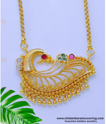 DCHN249 - Long Chain with Modern Gold Pendant Designs for Female