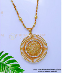 DCHN275 - Beautiful White Stone Pendant Designs with Long Chain