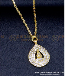 DLR264 - Gold Design White Stone Daily Wear Impon Dollar Chain 