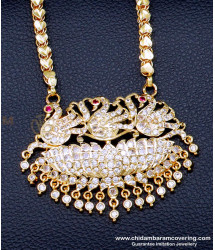 DLR292 - Unique Impon Gold Plated Swan Locket Chain Gold Model