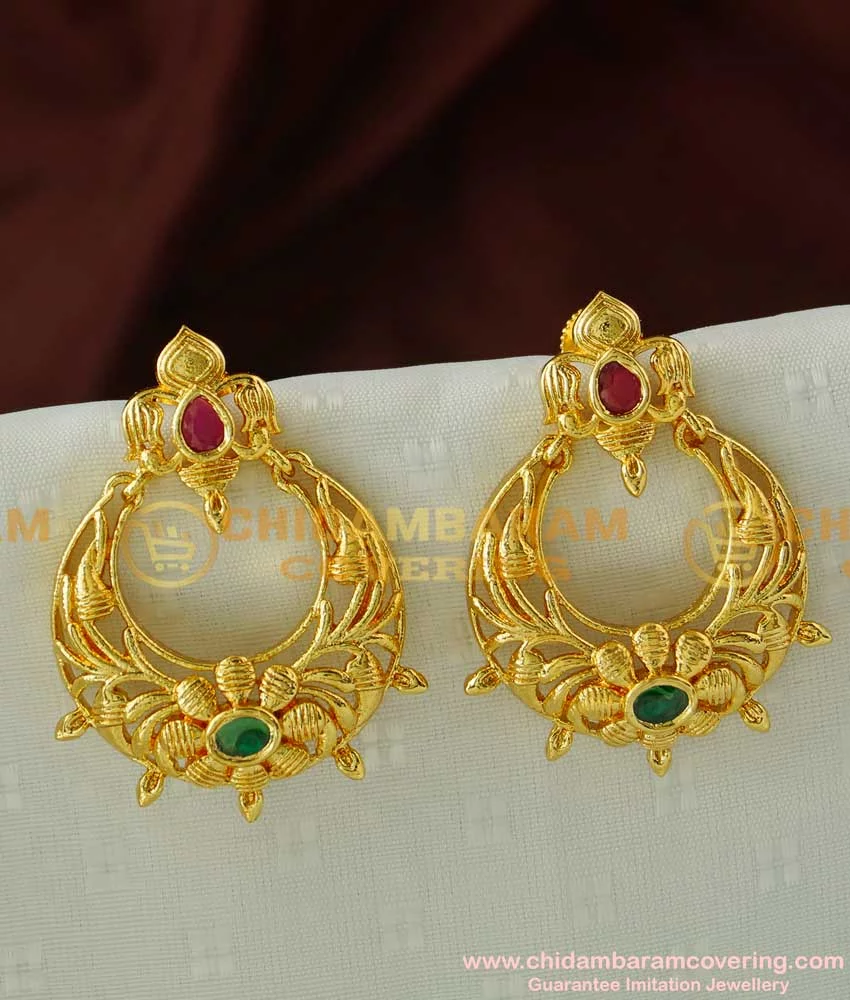 Antique Gold Plated Indian Chand Bali Jhumka Dangler Multi Bead Wedding  Earrings | eBay