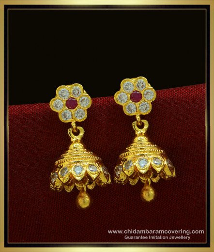 Buy Unique Peacock Design One Gram Gold Impon Chandbali Earrings for ...