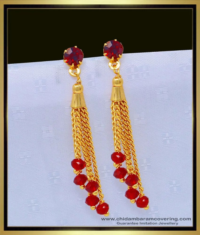 Buy DENICRAAS 1 Pair Dangle Earrings Wear Bright Luster Rhinestone Long Lop  Stud Earrings Charming Gift Online at Best Prices in India - JioMart.