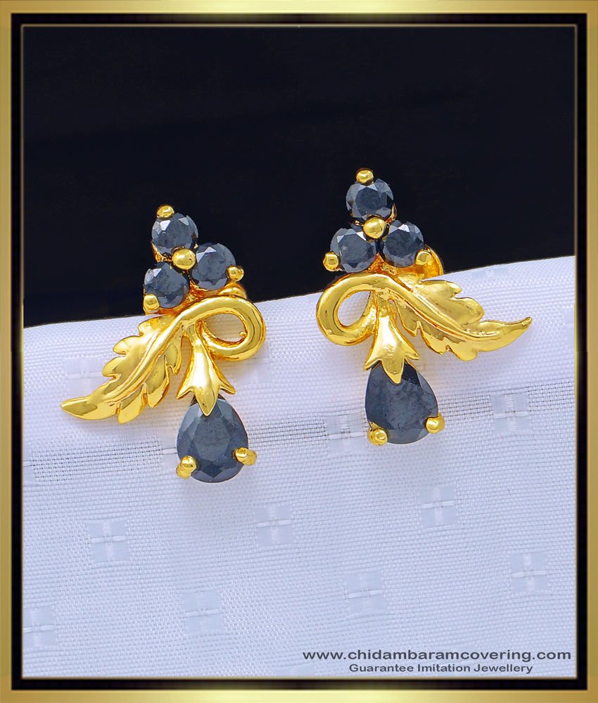 grapes design earrings, stone earring, gold earrings, multi stone earrings, kal thodu, stone thodu, gold covering earrings, 