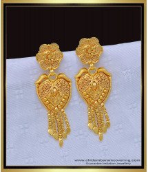 ERG1157 - 1 Gram Gold Simple Latest Daily Wear Gold Earrings Designs