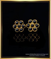 ERG1190 - One Gram Gold Traditional Black Beads Stud Earring for Women