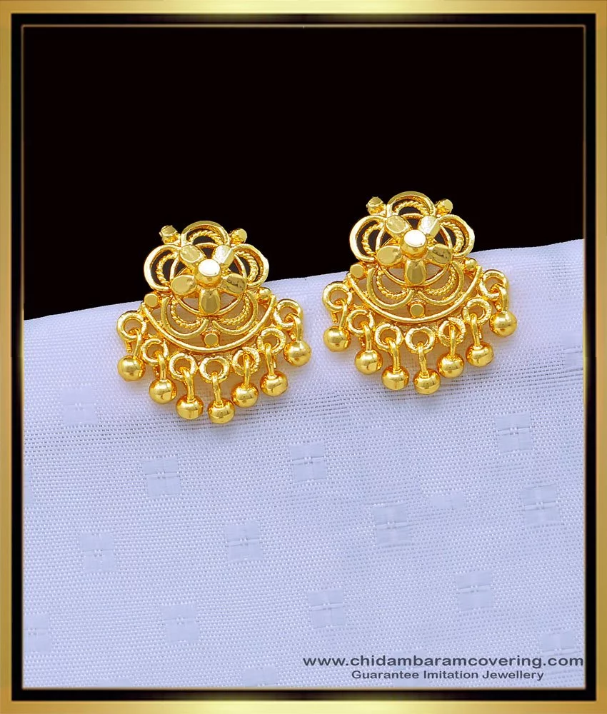 202021 Latest Gold Stud Earrings Designes For Ladies  light weight Gold  stud  Sh creations   Gold earrings indian Gold earrings designs Gold  earrings studs