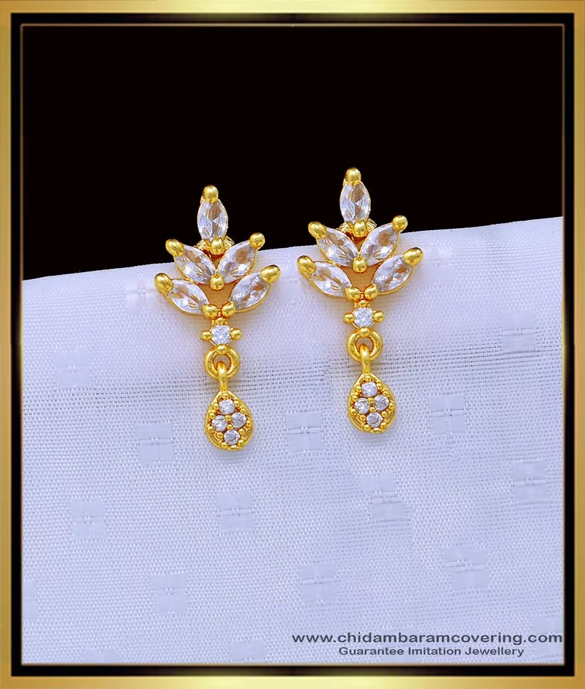 Buy American Diamond Studs Earrings by Asp Fashion Jewellery Online in  India - Etsy