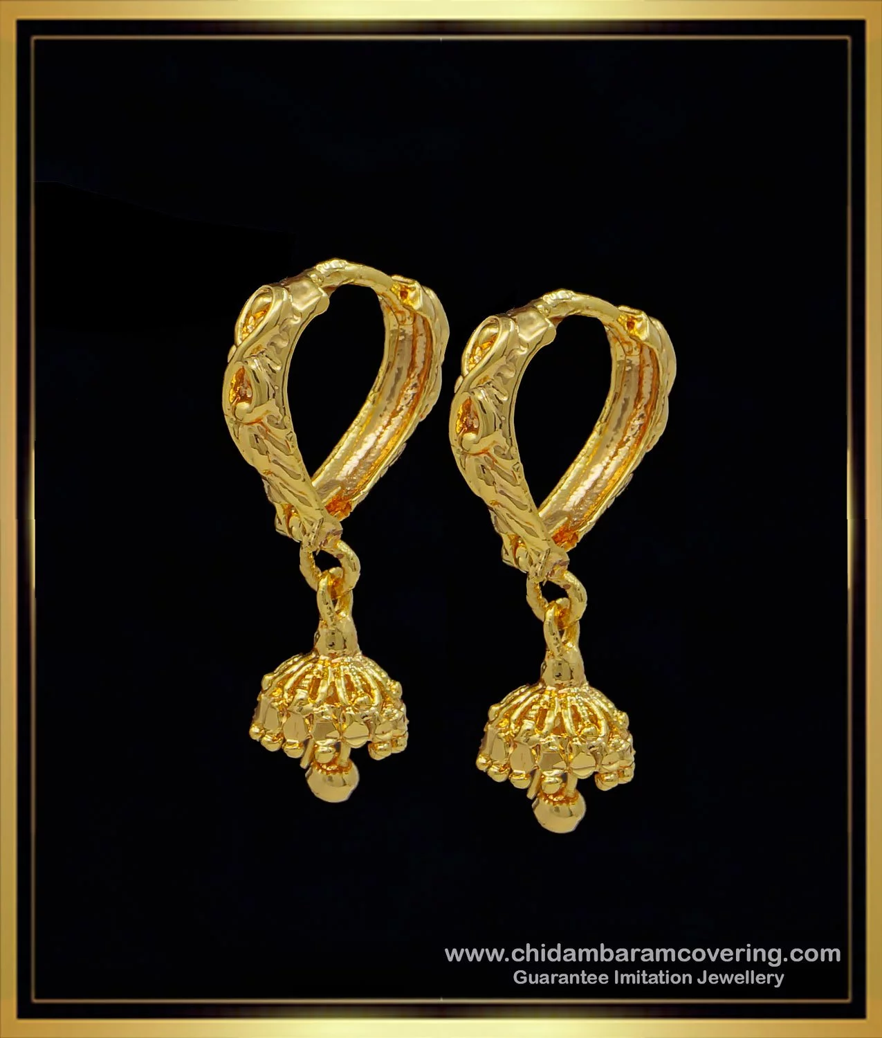 22K Yellow Gold & Enamel Jhumki Earrings (14.3gm) – Virani Jewelers