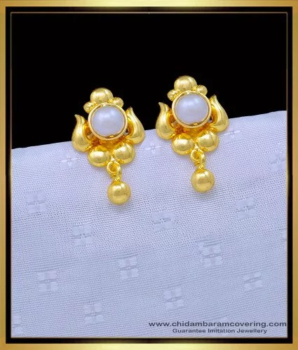 Buy Gold Plated White Stone Ad Stone J Type Earrings Imitation Jewellery Online