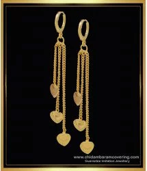 Buy Elegant White Stone Gold Earring Design One Gram Gold Bali Earrings for  School Girls