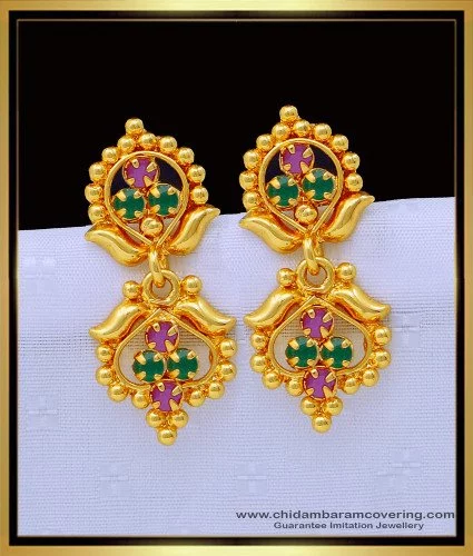 26 One gram gold latest jhumkas ideas | gold earrings designs, gold jhumka  earrings, gold jewelry indian