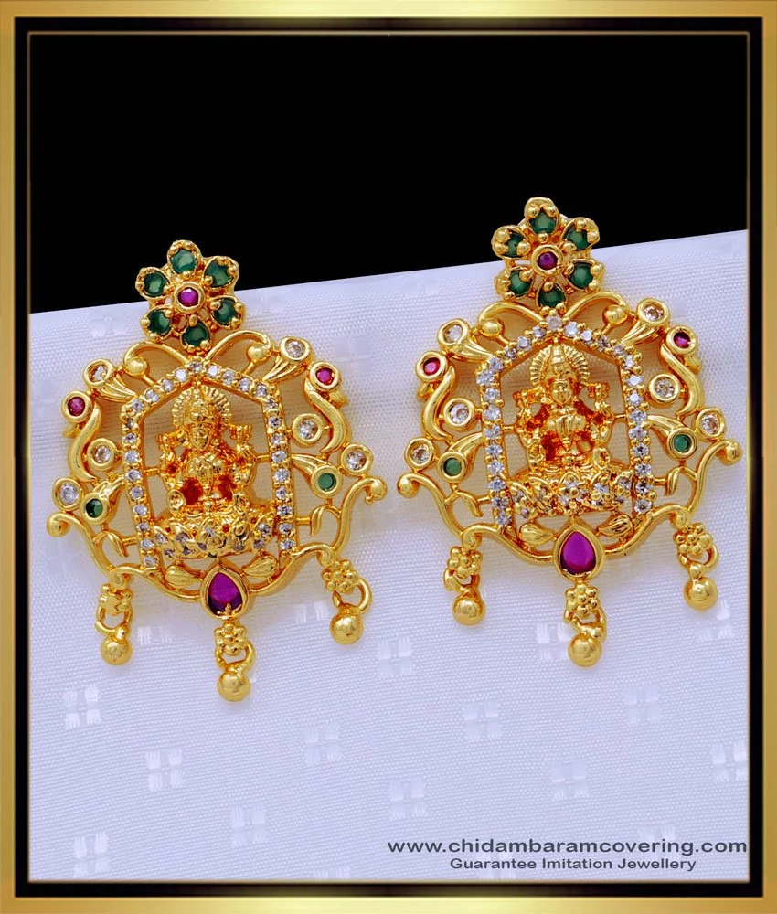 Lakshmi Kasu Earrings | Art of Gold Jewellery, Coimbatore