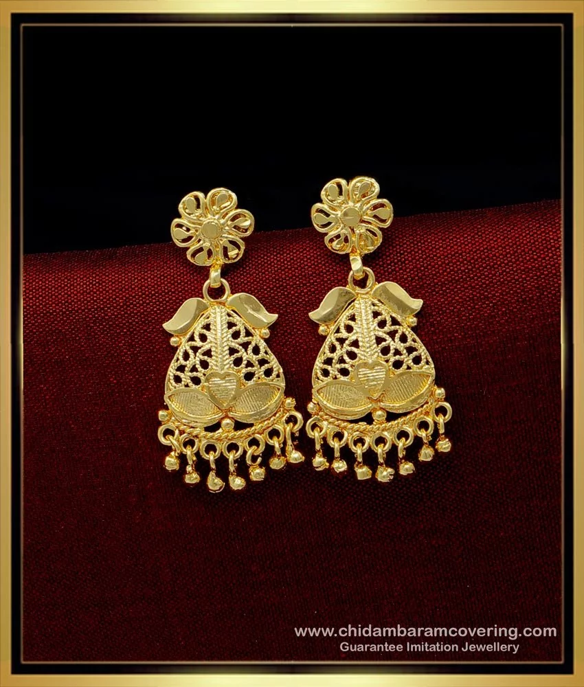 Buy Gold Plated Traditional Simple Gold Earrings Designs for Daily Use