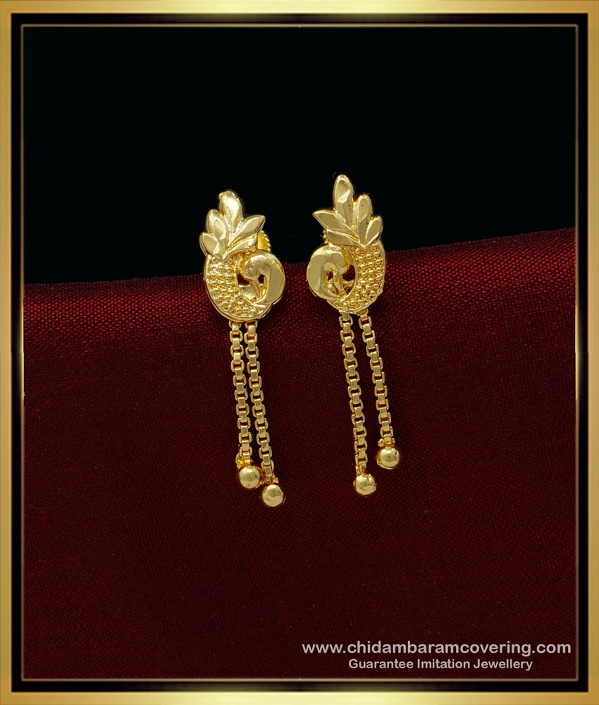 Buy Trendy Peacock Earrings Light Weight Simple Gold Earrings ...