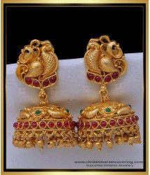 ERG1511 - Buy Latest Collection Beautiful Peacock Design Artificial Antique Jhumkas Online