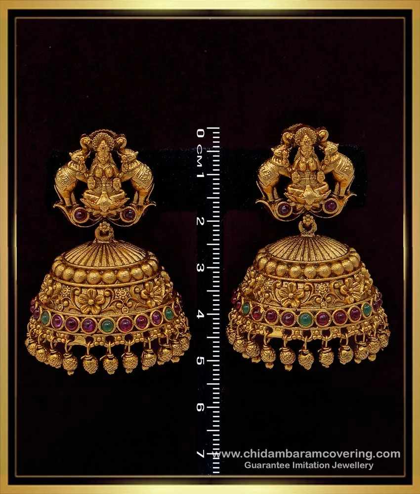 Buy Gold-Toned and Red Contemporary Chandbalis Earrings Online at Best  Prices in India - JioMart.