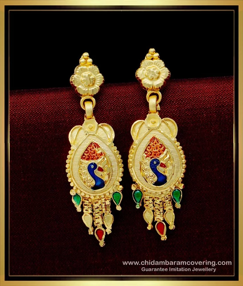 Designer Gold Plated Peacock Earrings UC-NEW400 – Urshi Collections