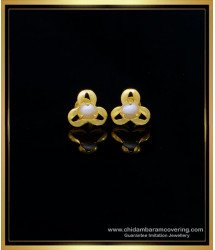 ERG1550 - Trendy Pearl Earrings Collections Simple Gold Plated Earrings Online