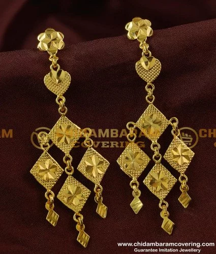 Buy Stunning Gold Danglers One Gram Gold Earrings for Women