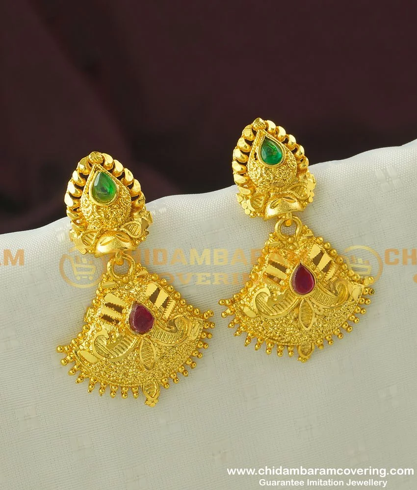 Buy Handcrafted Tribal Triangle Party Wear Gold Plated Brass Earrings Online  On Zwende