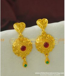 ERG329 - Latest Flower Design Gold Finish Forming Enamel Earring Indian Jewellery Online