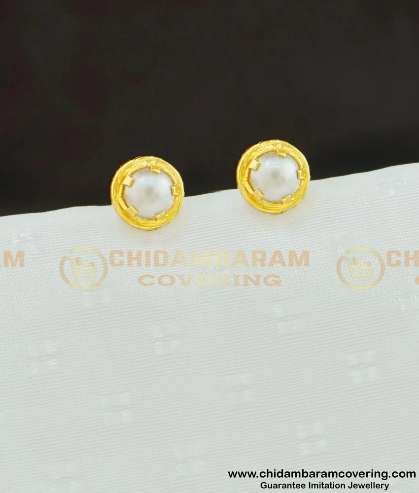 Simple Gold Bar Stud Earrings with a Contrast - Tales In Gold