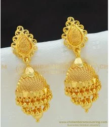 Hanging on sale jhumkas gold