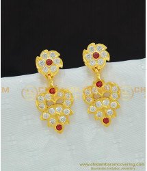 ERG674 - Impon Gold Earring Design Ad Stone Gold Plated Earring Design for Ladies