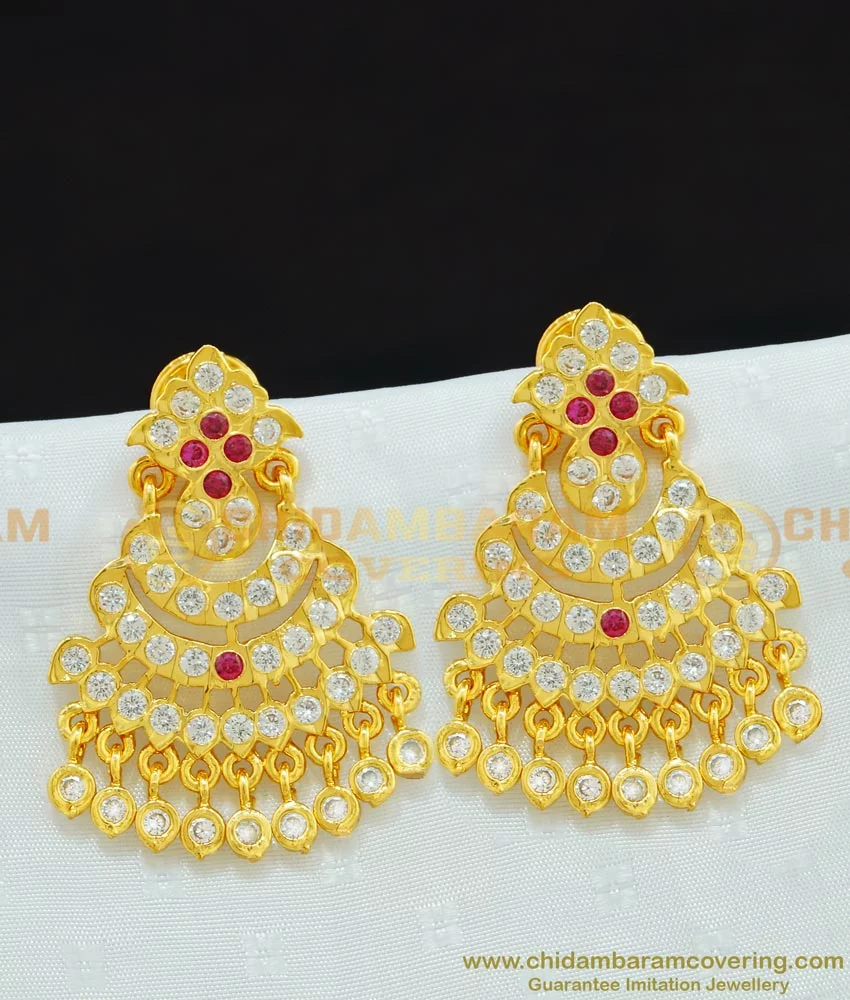 Buy Real Gold Impon Kerala Pattern Guaranteed Stone Big Size Stud ...