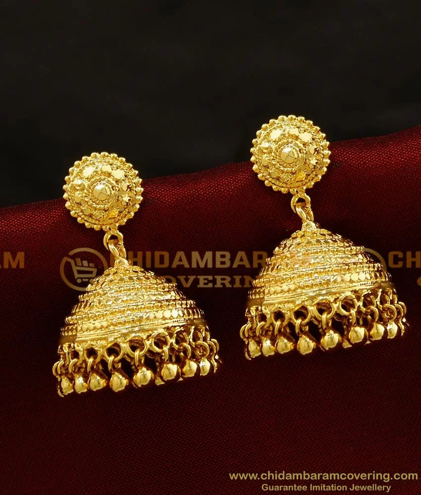 Buy Traditional Gold Design Double Layer Bridal Wear Big Dangler Earrings  Online