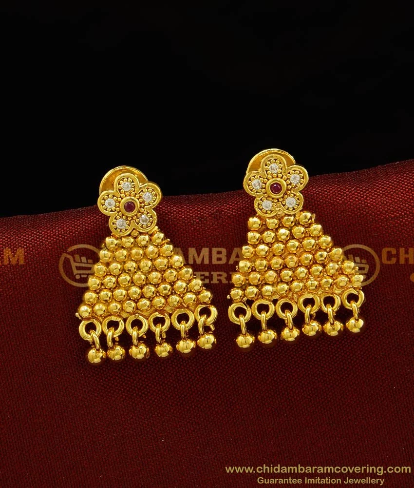 Dangling Chime Gold Hook Earrings