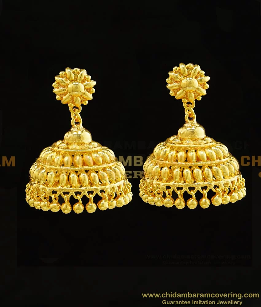 Buy Traditional Kerala Bridal Jhumkas Design Gold Colour Wedding ...