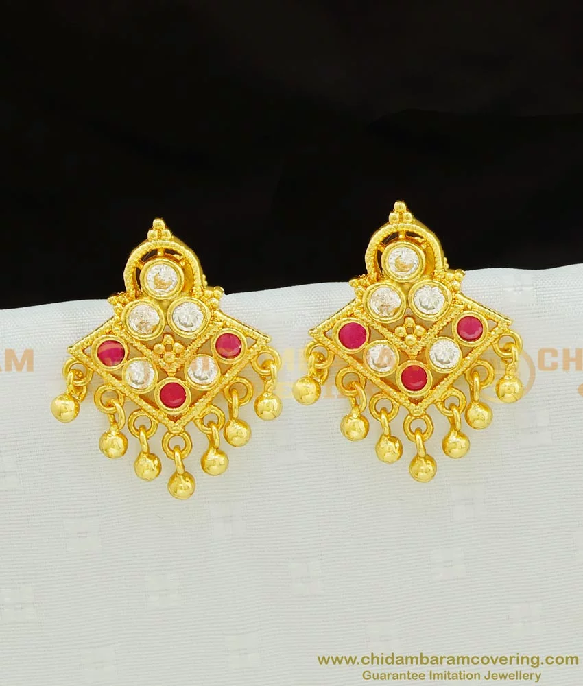 Buy Estele CZ Lakshmi Devi Design Dangler Earrings Online At Best Price @  Tata CLiQ