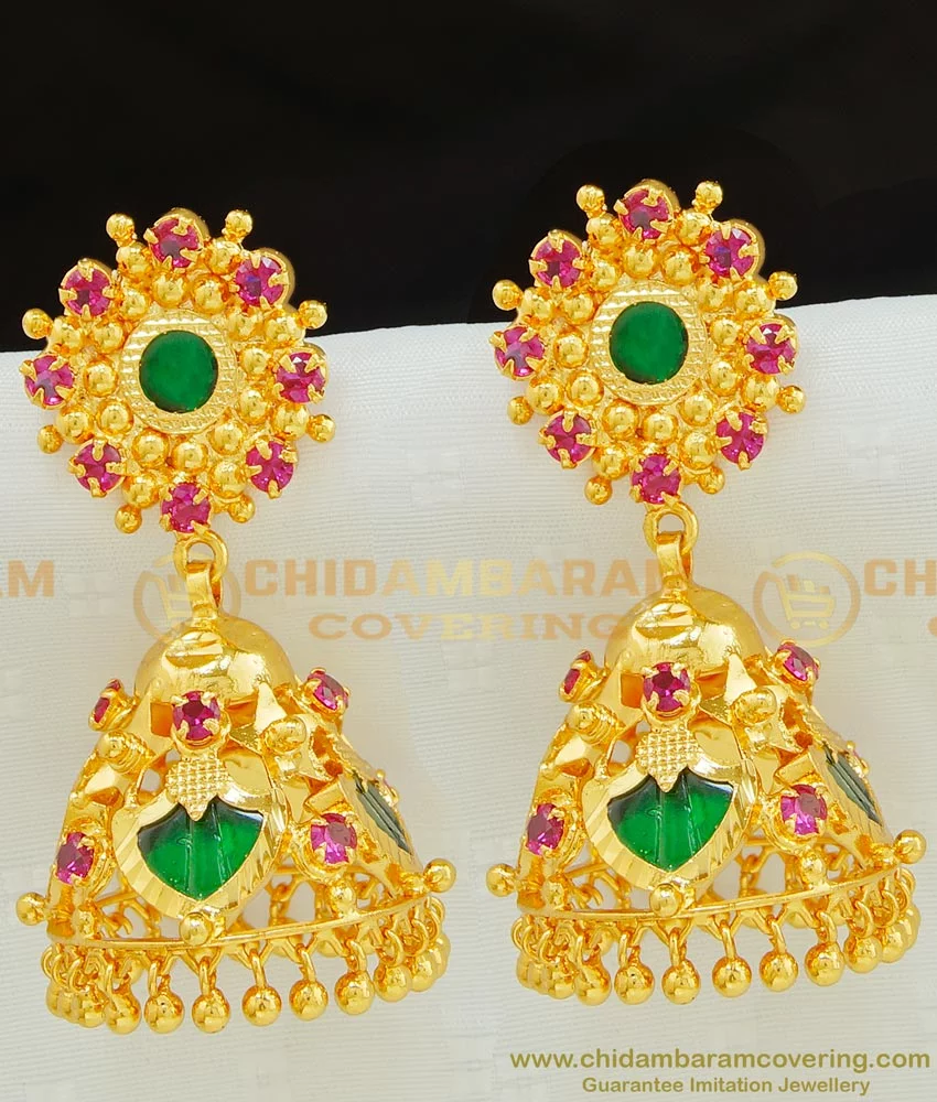 Kerala Style Gold Platted Palakka Earring M1425 – Urshi Collections