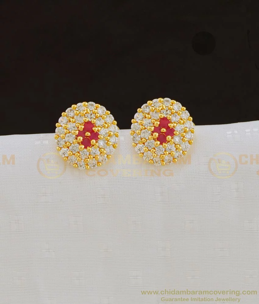 erg812 high quality diamond look gold design party wear studs earring at best price 1