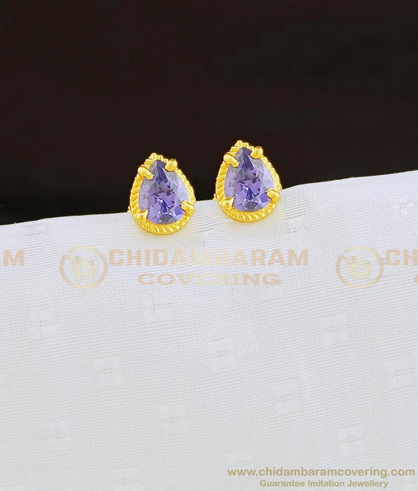 Buy quality Gold Single Stone CZ earrings in Ahmedabad